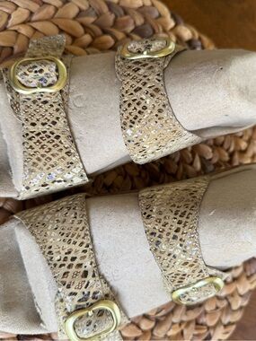 Dansko beige snake skin orthopedic sandals.r